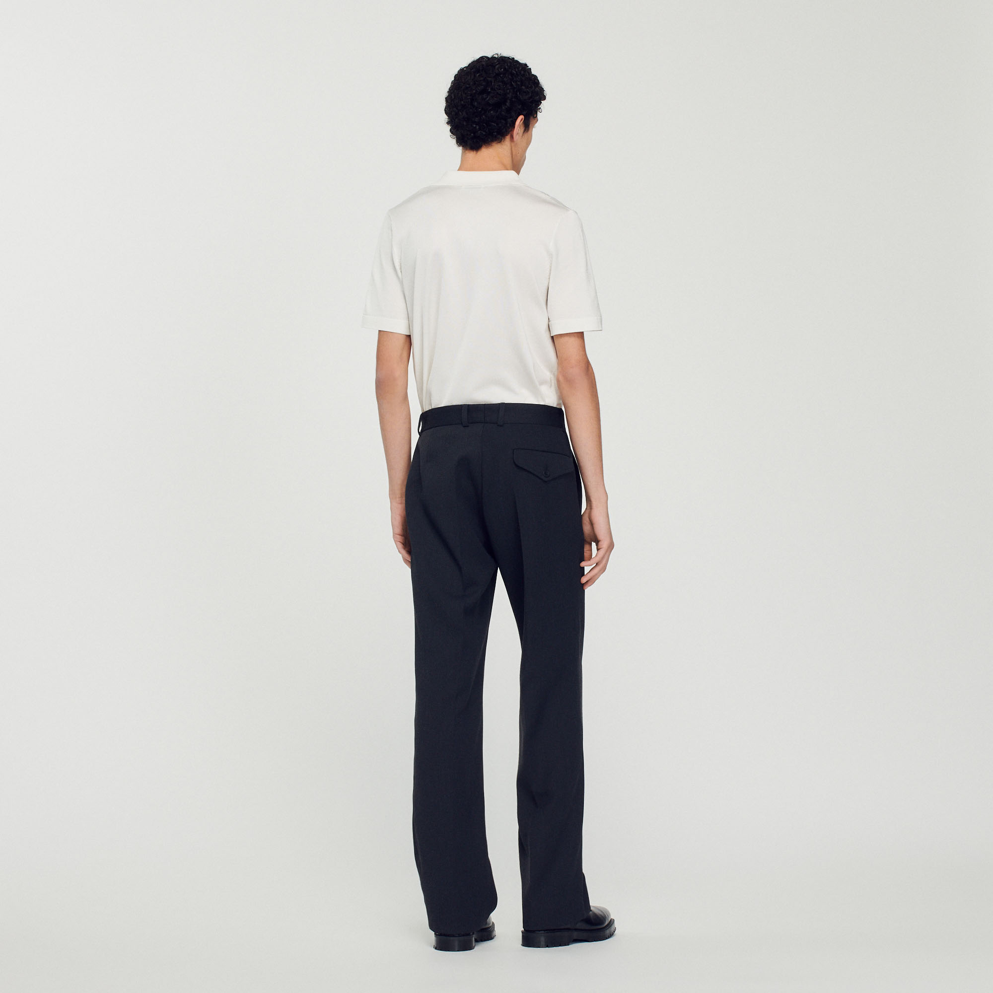 Pantalon en laine melangee