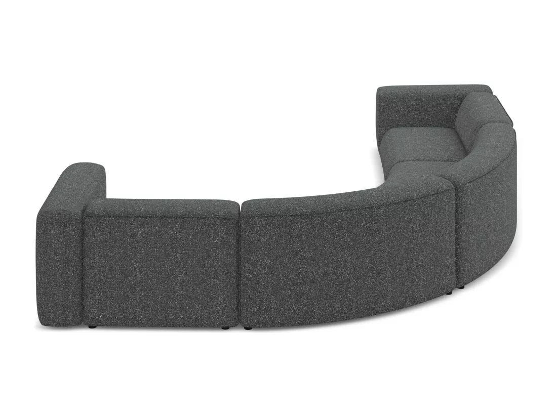 Canapé d'angle modulable en tissu texturé - graphite - EKAHI