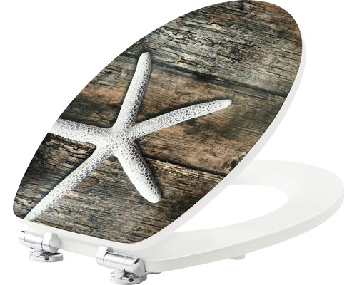 form&style toiletzitting MDF Sculptuur Seastar met soft-close mechanisme en eenvoudig afneembaar