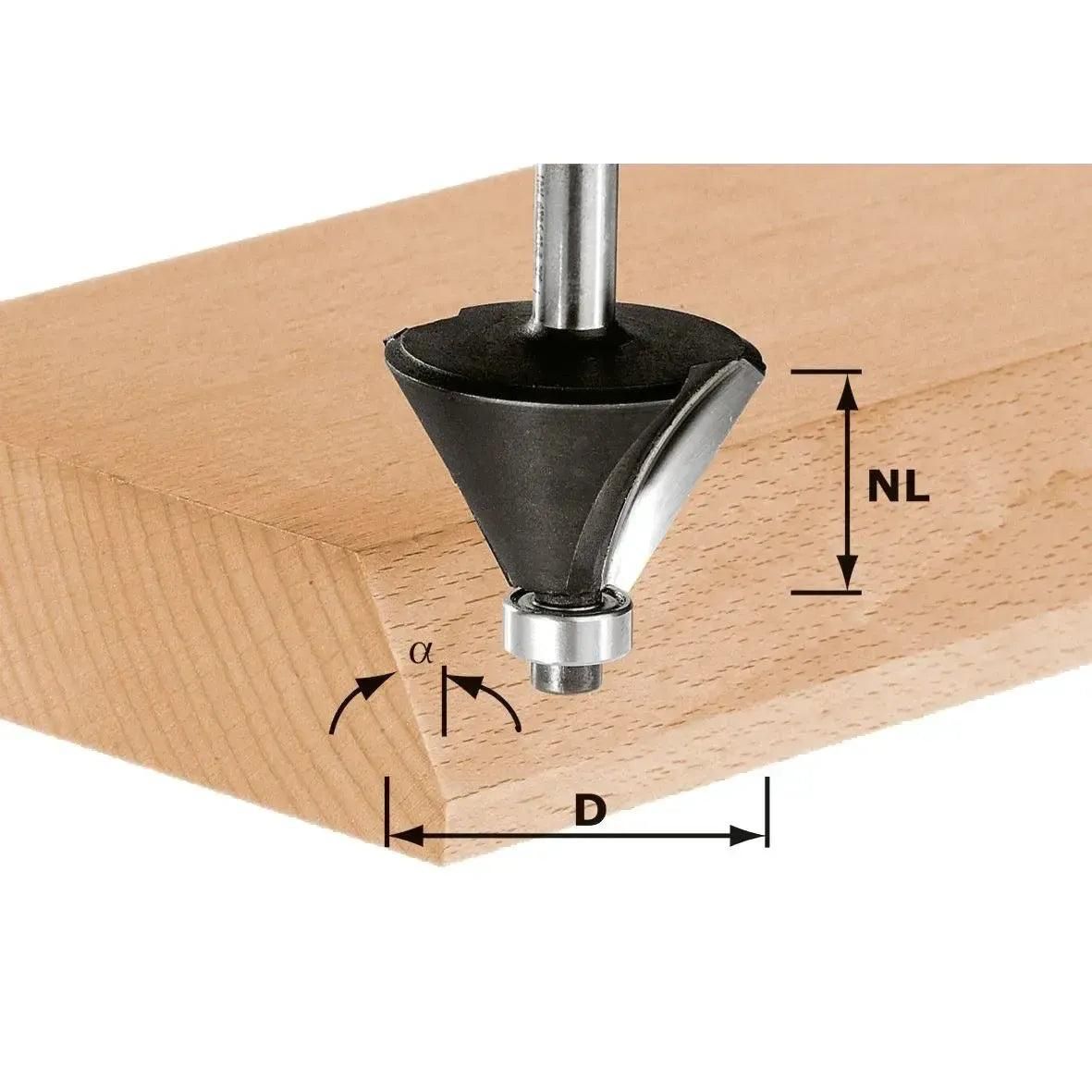 Festool HW S8 D38,5/23/30° Freesbit Fasefrees 30°   lager S 8mm 38,5x25,7mm - 491133