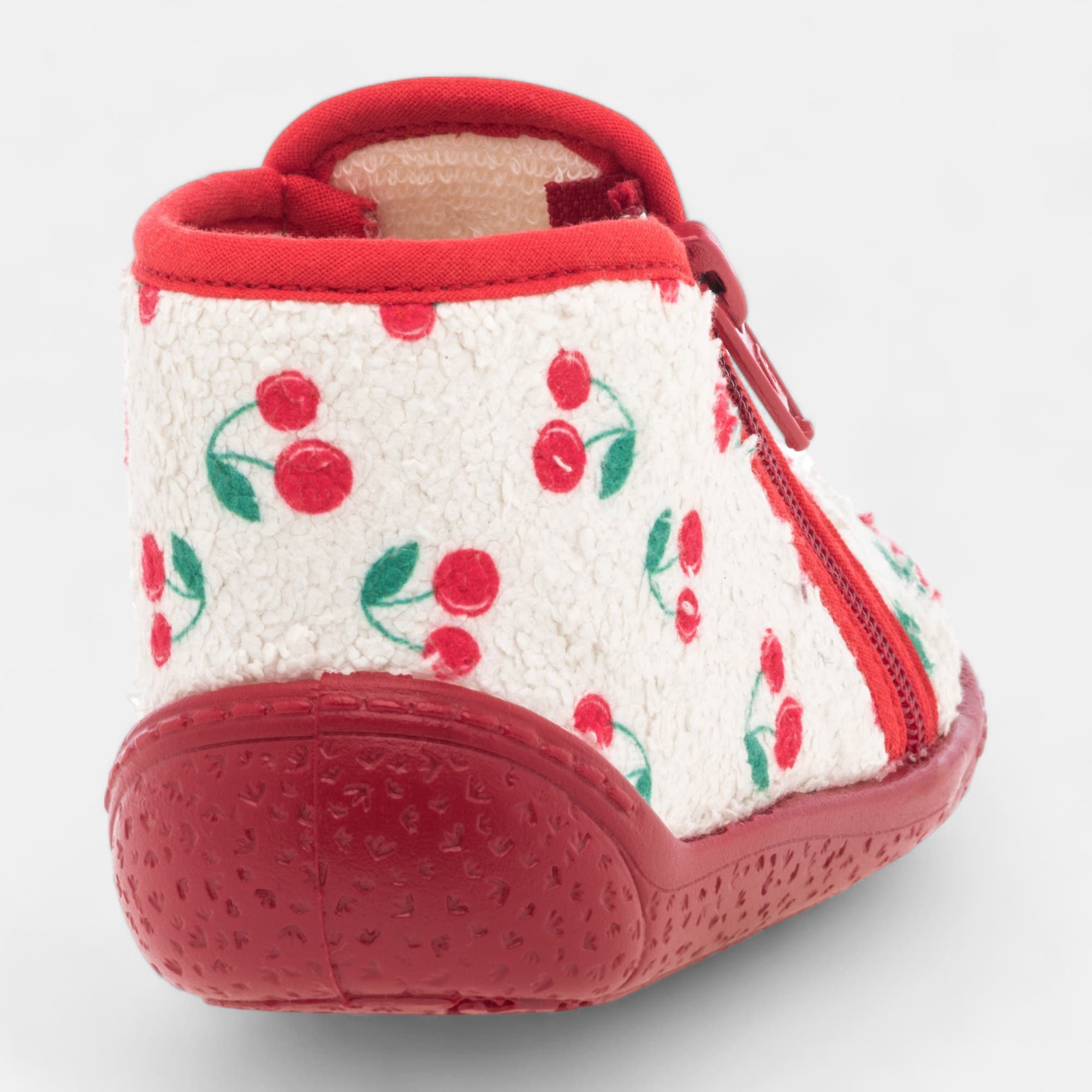 Pantoufles botillons zippés Bébé fille ecru