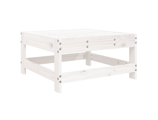 VIDAXL - Pouf Repose-pied de jardin blanc bois de pin massif