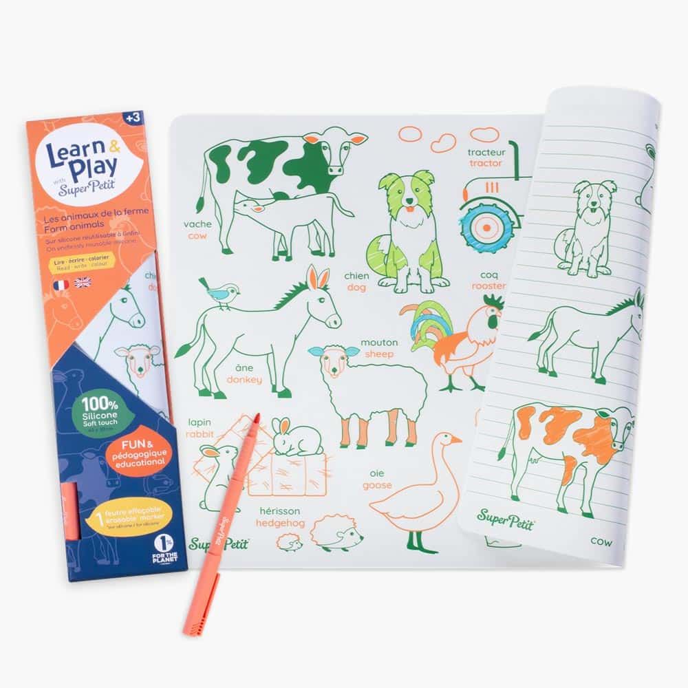 Learn & play animaux de la ferme   1 feutre inclus Super Petit