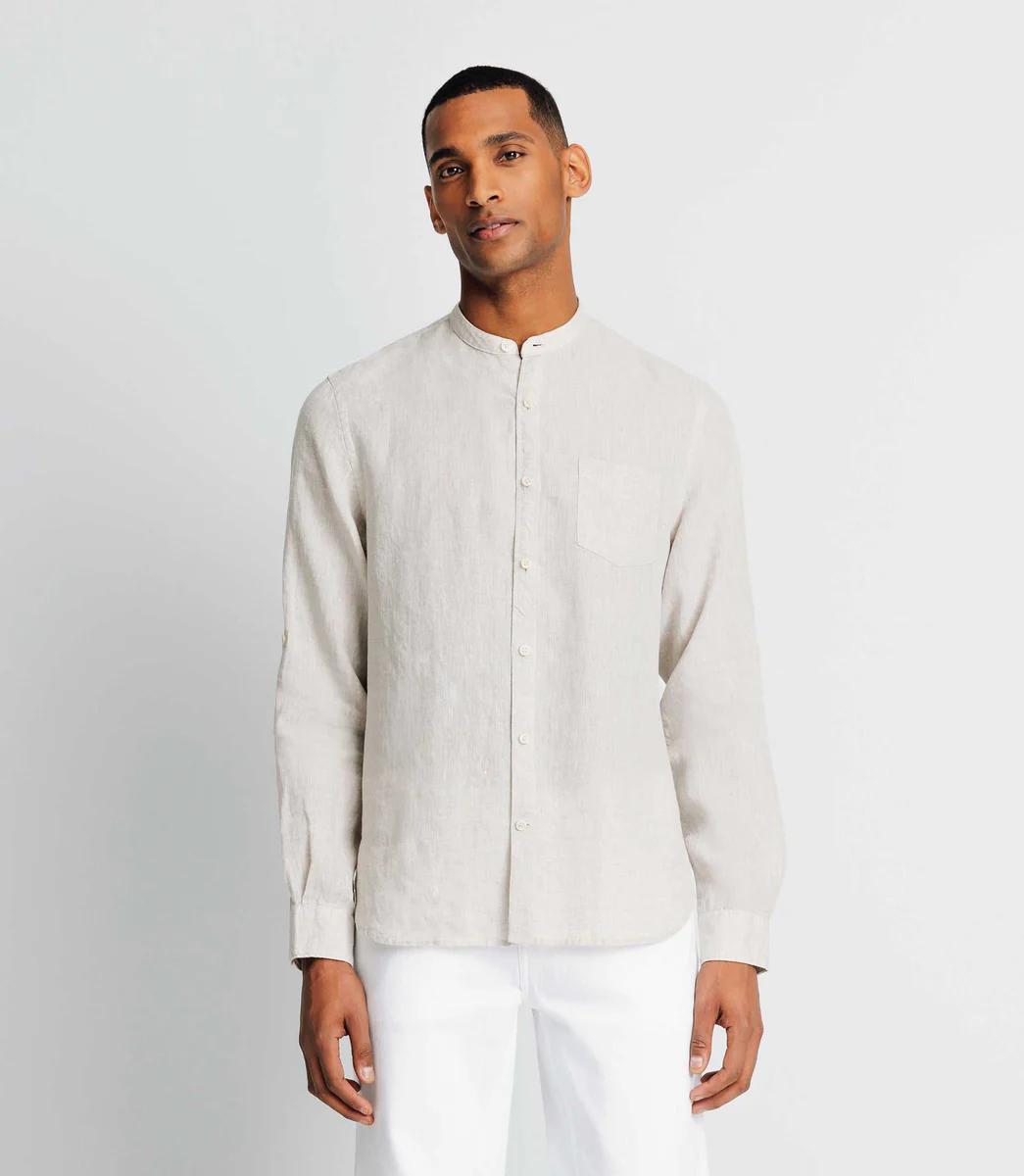 Chemise casual en lin écrue
