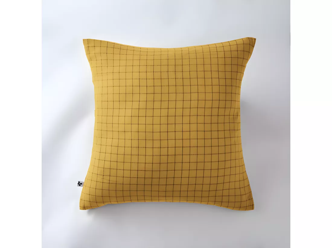 Taie d'oreiller Tissé-teint petits carreaux Déco 