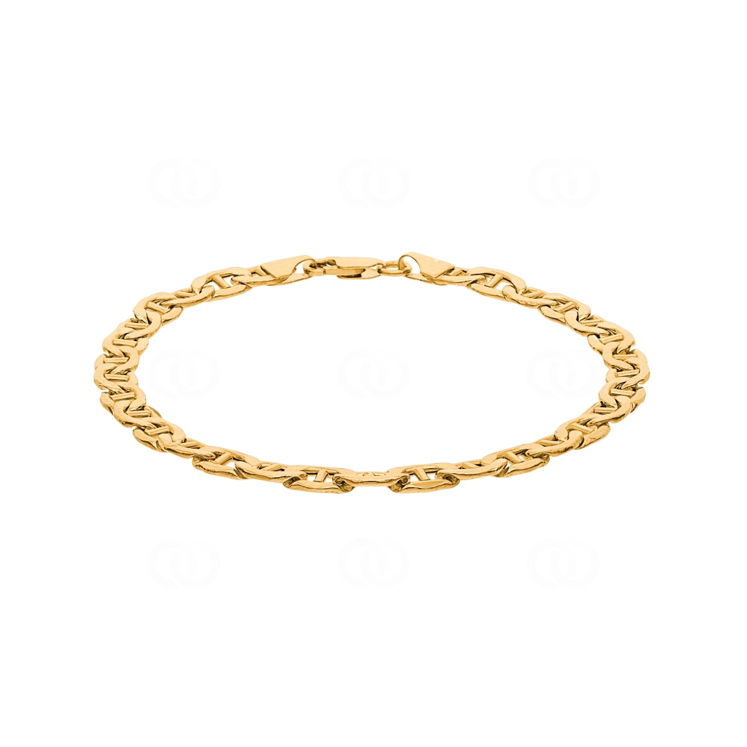 5.6mm Marine-Panzerarmband 750/18 K Gelbgold halbmassiv