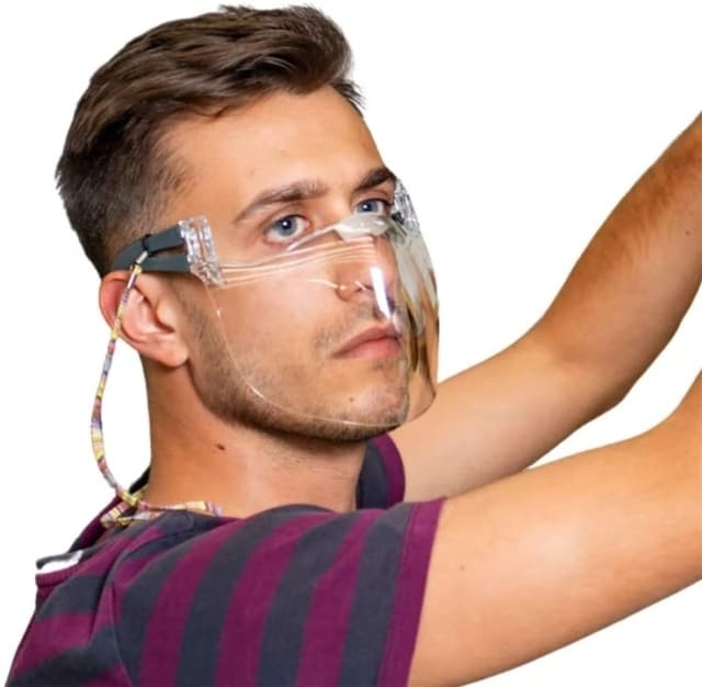 Transparent immefrit ansigtsskjold/mundvisir