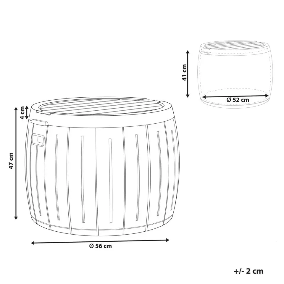 PRINOS - Kussenbox - Grijs - ⌀ 56 cm - Synthetisch materiaal