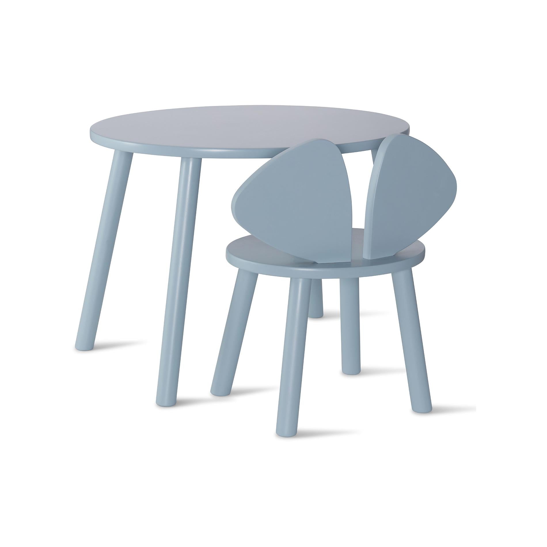 Mouse kinderstoel + kindertafel set light blue