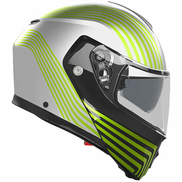 AGV - Casque Streetmodular Iseo Blanc Mat / Noir Mat / Jaune fluo