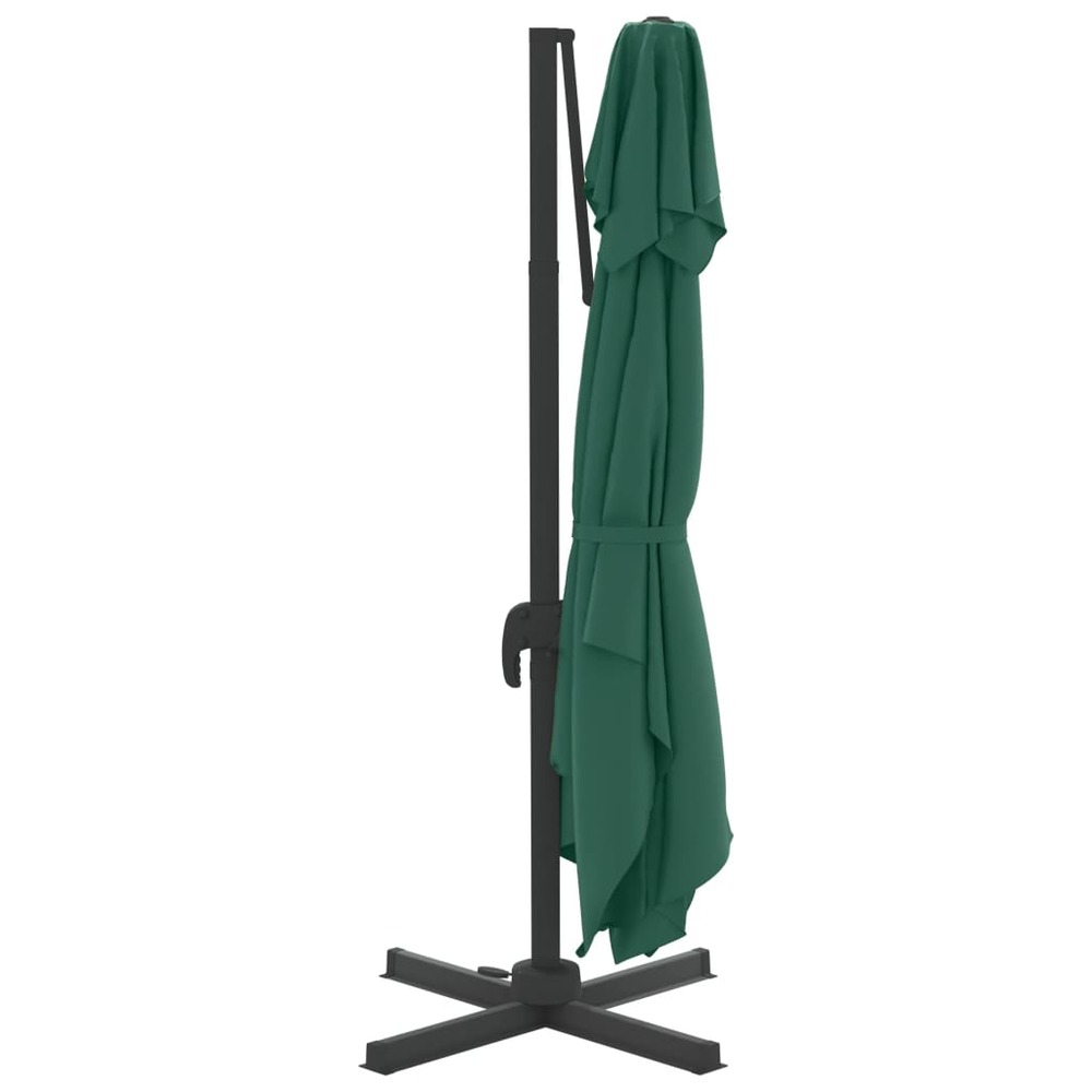 Parasol meuble de jardin cantilever à double toit 300 x 300 cm vert