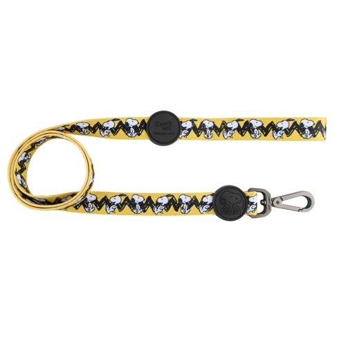 Coleira para cães Zooz Pets Charlie Brown em poliéster amarelo