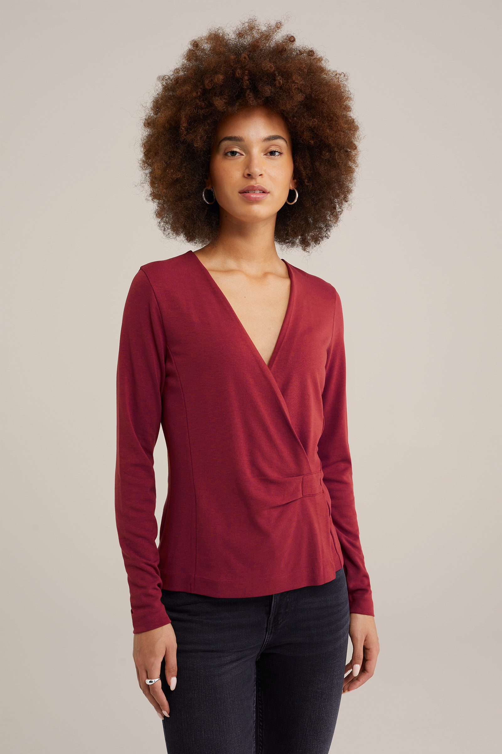 overslagtop WE Fashion Donkerrood