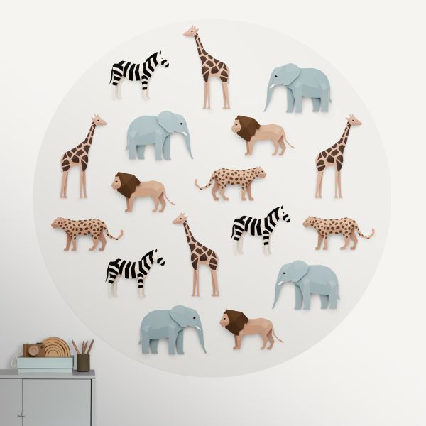 Studio Ditte Safari Cirkelbehang - 95 cm