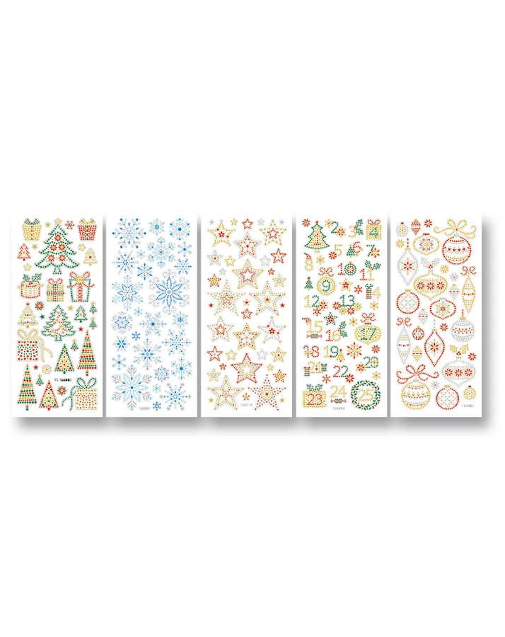 Crystal-Sticker WINTER 5-teilig in bunt