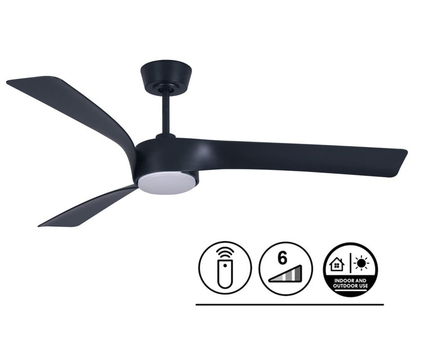 Lucci Air Plafondventilator Line Zwart Ã 132cm Incl. Lamp &