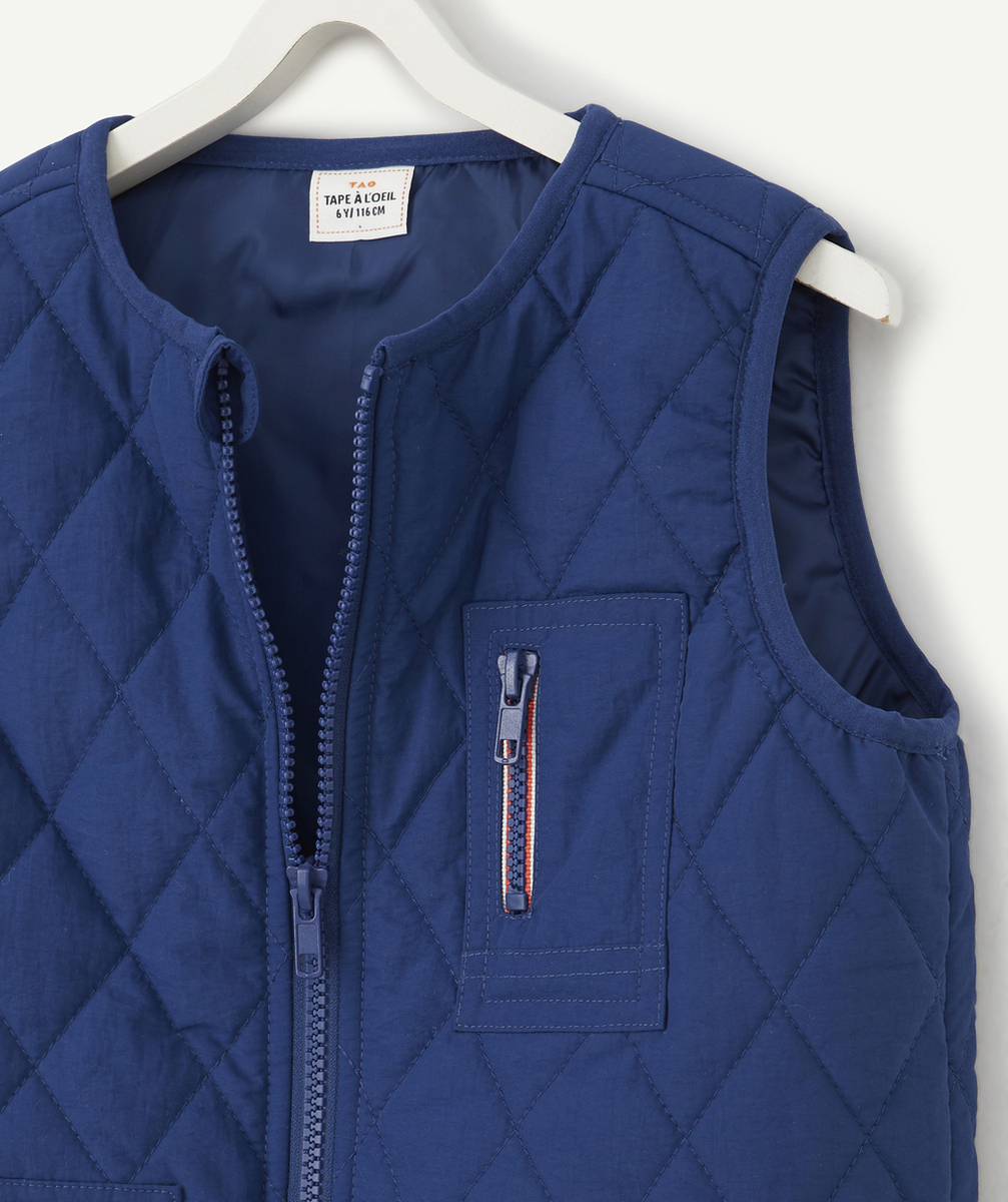 BLOUSON SANS MANCHES GARÇON MATELASSÉ BLEU NUIT