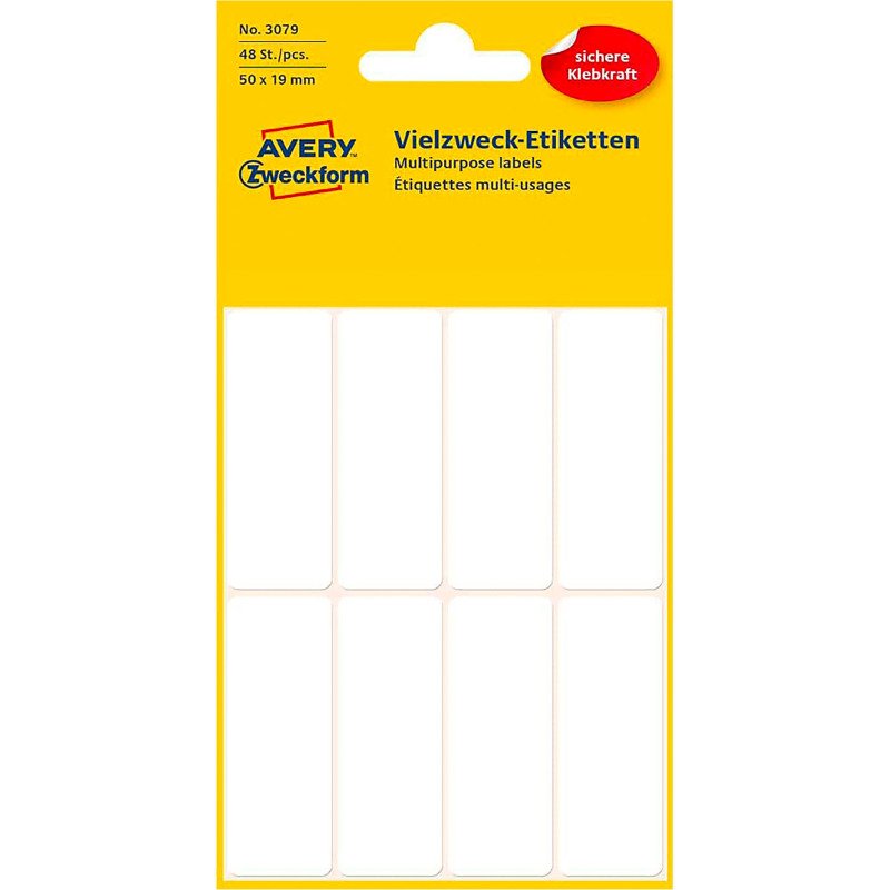 Etiquette multi-usage, 50 x 19 mm, blanc