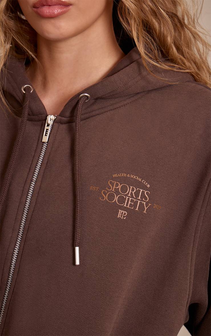 Chocolat Sweat À Casynthétiqueche Zippé Plt Sports Society