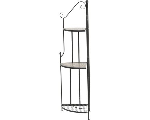 Siena Garden Prato ijzeren mozaïek bloemenhoekplank, B 36 H 141,5 cm, zwart