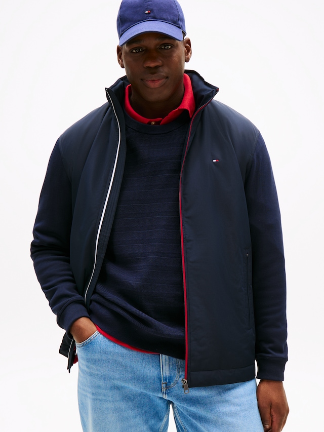 Tommy Hilfiger Big & Tall Outdoorjacke »BT-MIX MEDIA HARRINGTON-B« ohne Kapuze Kapuzenjacke Freizeitjacke Übergangsjacke Funktionsjacke Grosse Grössen