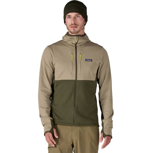 Veste polaire randonnée PATAGONIA M'S R1 THERMAL FULL-ZIP HOODY SEABIRD GREY