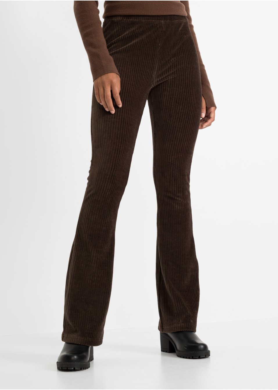 Legging évasé en velours côtelé