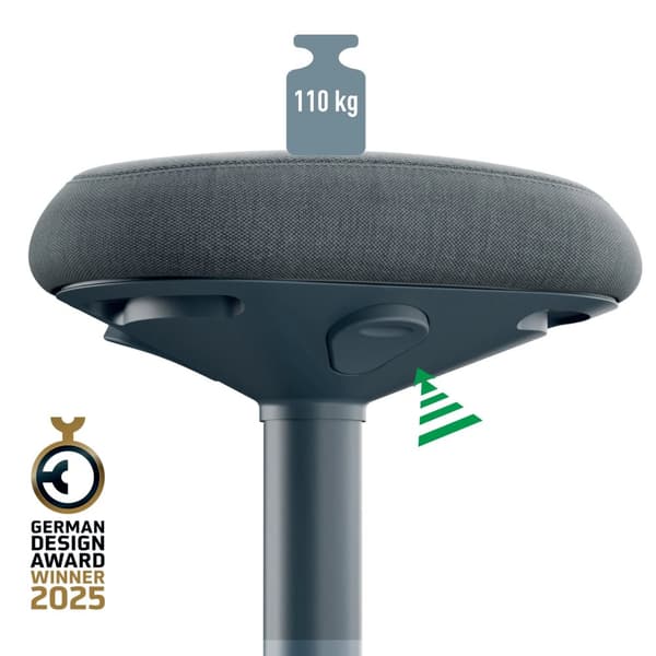Leitz Ergo Active - Krakk - ergonomisk - triangulær - roterende - 100 % resirkulert stoff - mørk grå