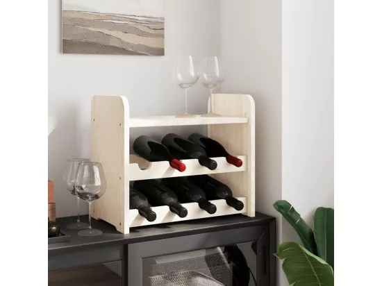 Casier à vin avec panneau supérieur 43x25x37 bois pin massif