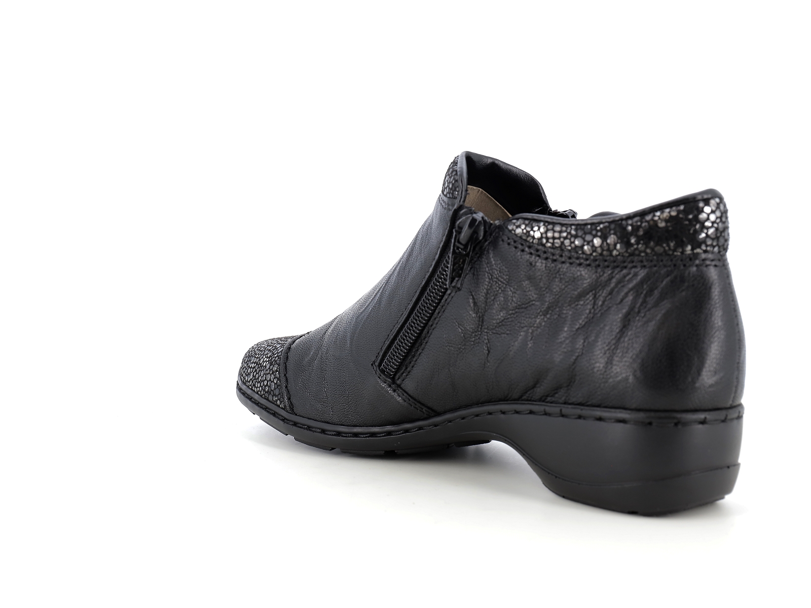 Rieker-58388 Synthétique Noir