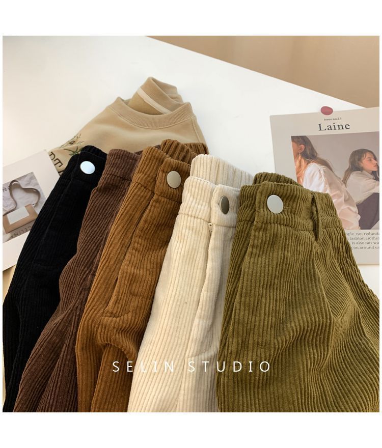 deersweeti - Effen corduroy shorts met elastische taille