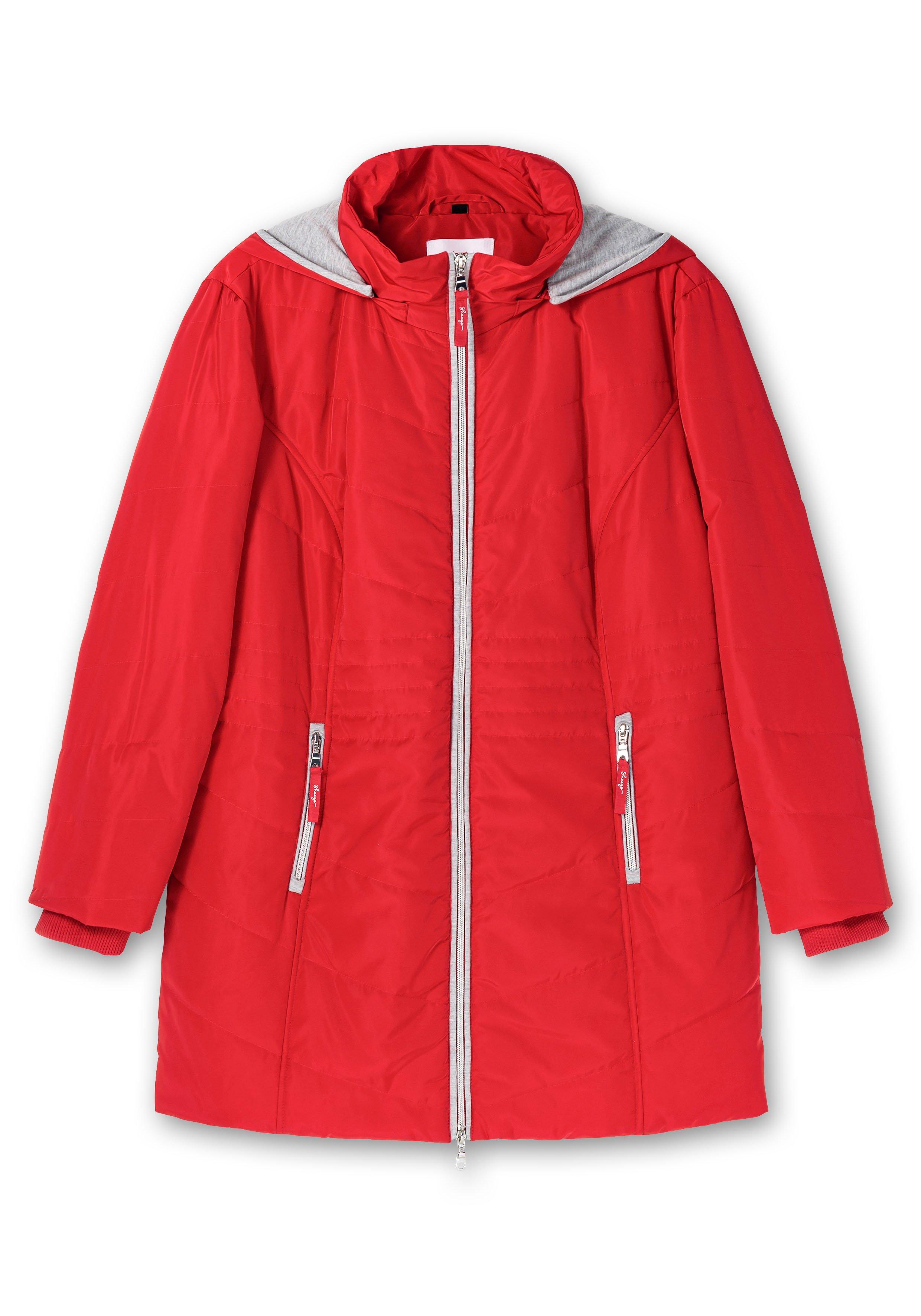 Leicht wattierte Kapuzensteppjacke mit Kontrastdetails