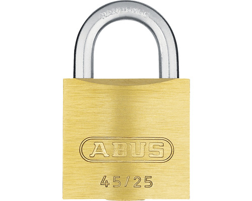 Abus 45/25 messing hangslot met sluitplaatje, 25 mm