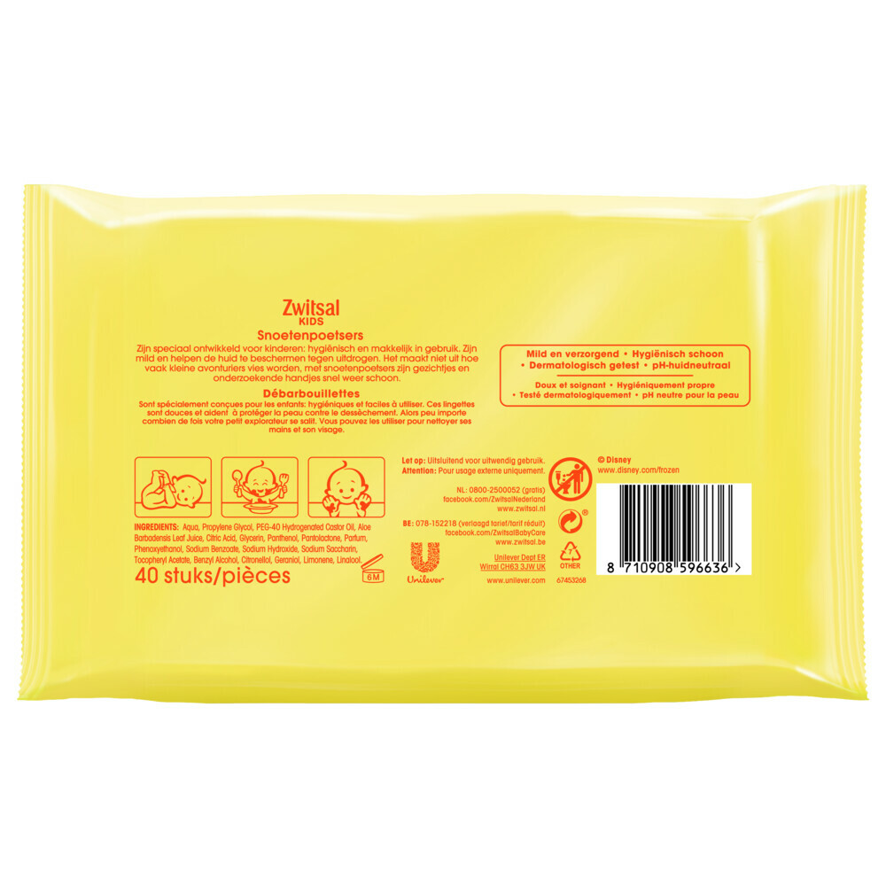 12x Zwitsal Snoetenpoetsers Frozen40 stuks