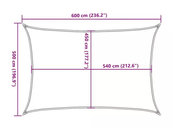 Voile d'ombrage 160 g/m² rectangulaire jaune 5x6 m PEHD