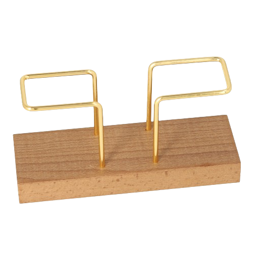 (16x8cm) Servietten Ständer Tischdeko Mundtuch Halter - Braun / Gold