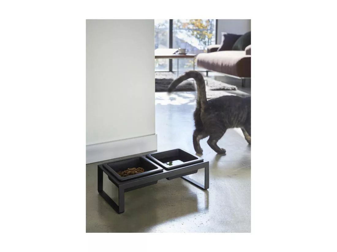 Double gamelle design surélevée pour chat Tower