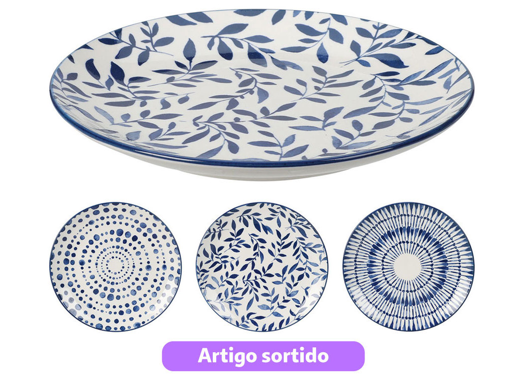 PRATO DECORADO PORCELANA 20.4CM MODELOS SORTIDOS