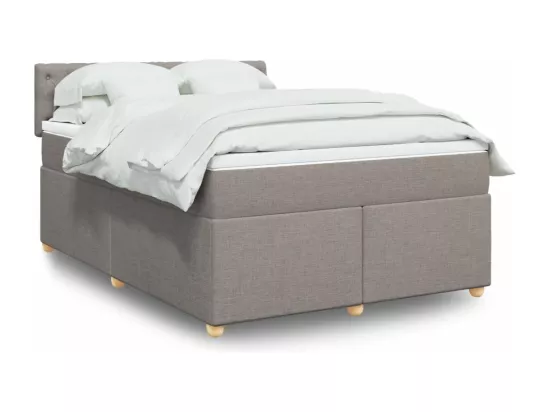 Sommier à lattes de lit avec matelas Taupe 140x190 cm Tissu