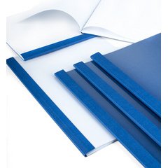 Chemise à reliure thermique aspect cuir, A4, 6 mm, bleu
