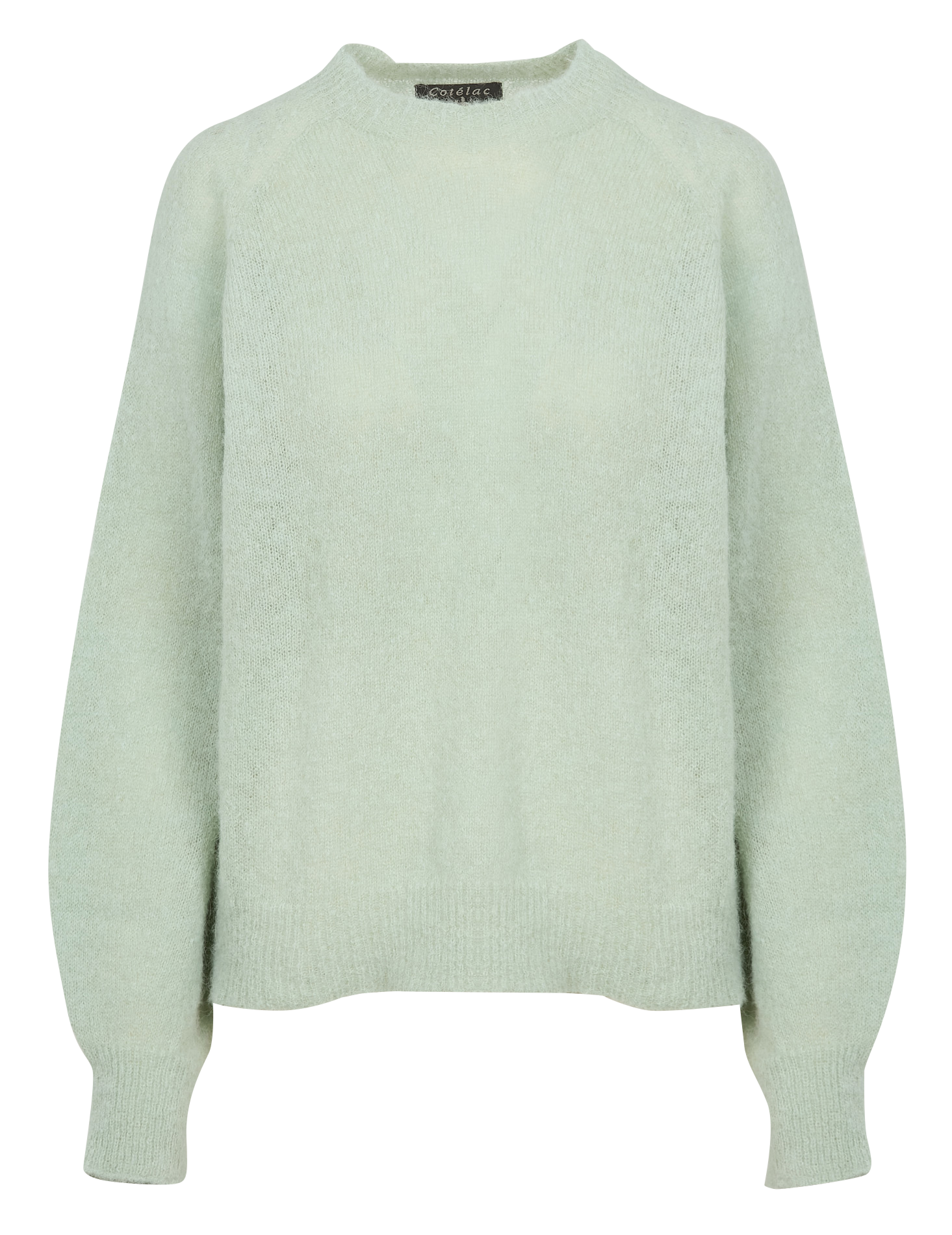 Pull droit col rond en alpaga mélangé | Vert