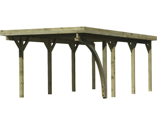 Enkele carport Karibu Dahnen 2 variant B 318x670 cm drukgeïmpregneerd