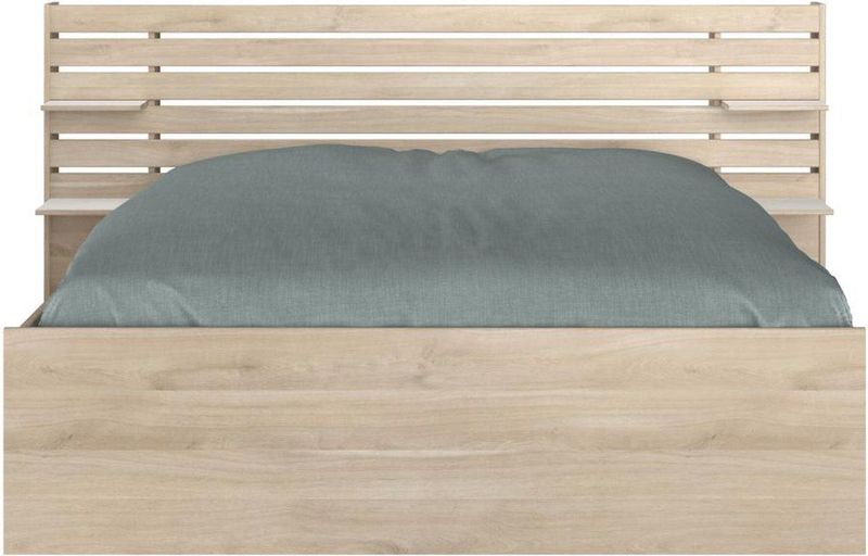 Vente-unique - TENALIA - Bedframe - Natuurlijk Licht - Spaanplaat - 4 Planken