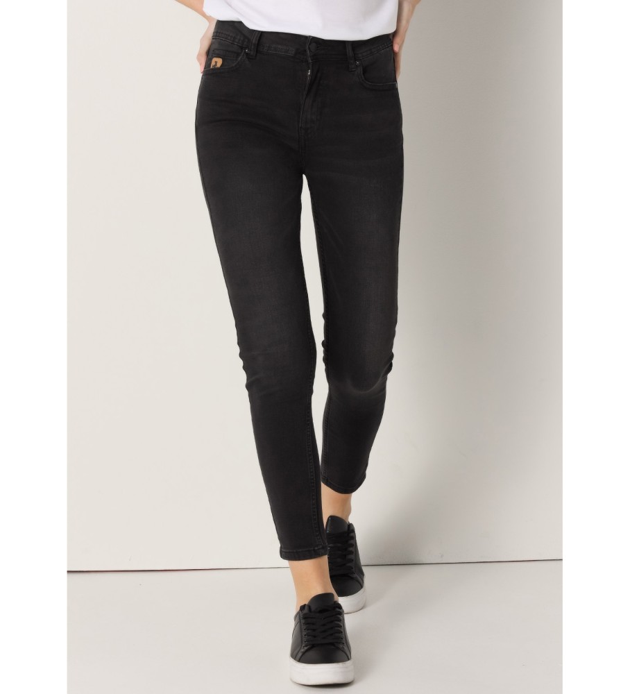 Calça jeans skinny de cintura baixa Lois Jeans, preta.