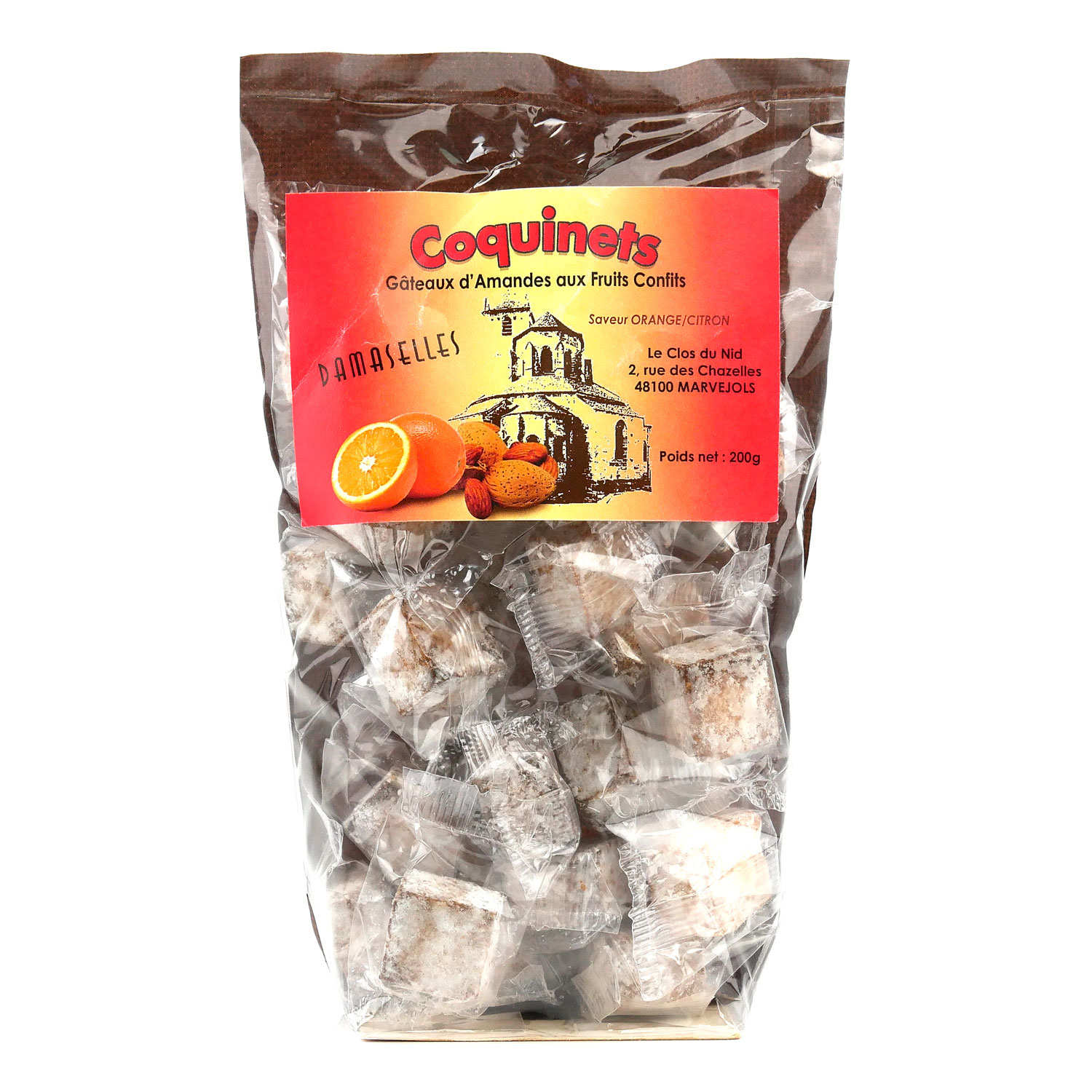 Les Coquinets - Gâteaux d'amandes aux fruits confits sans gluten