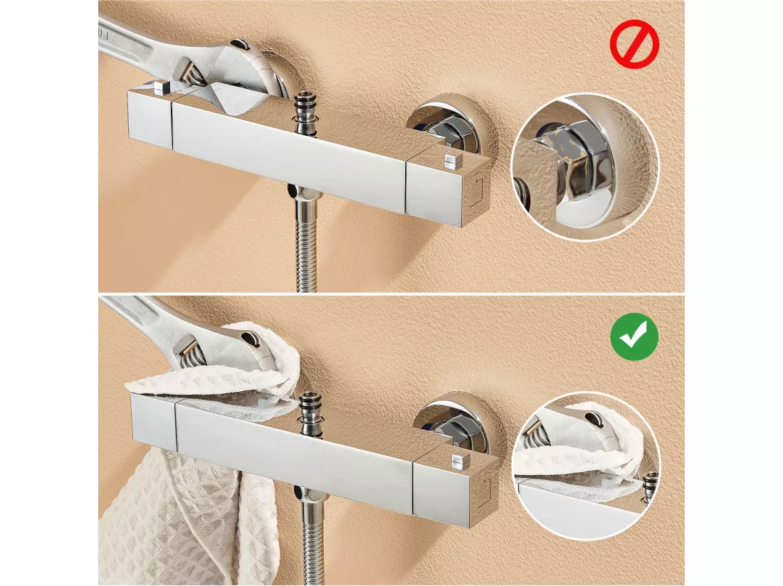 Colonne Douche Thermostatique 2 Fonctions Ensemble Douche Thermostat,Tête douche 12 pouces,Système Douche, Hauteur Réglable 96-130cm,Chromé