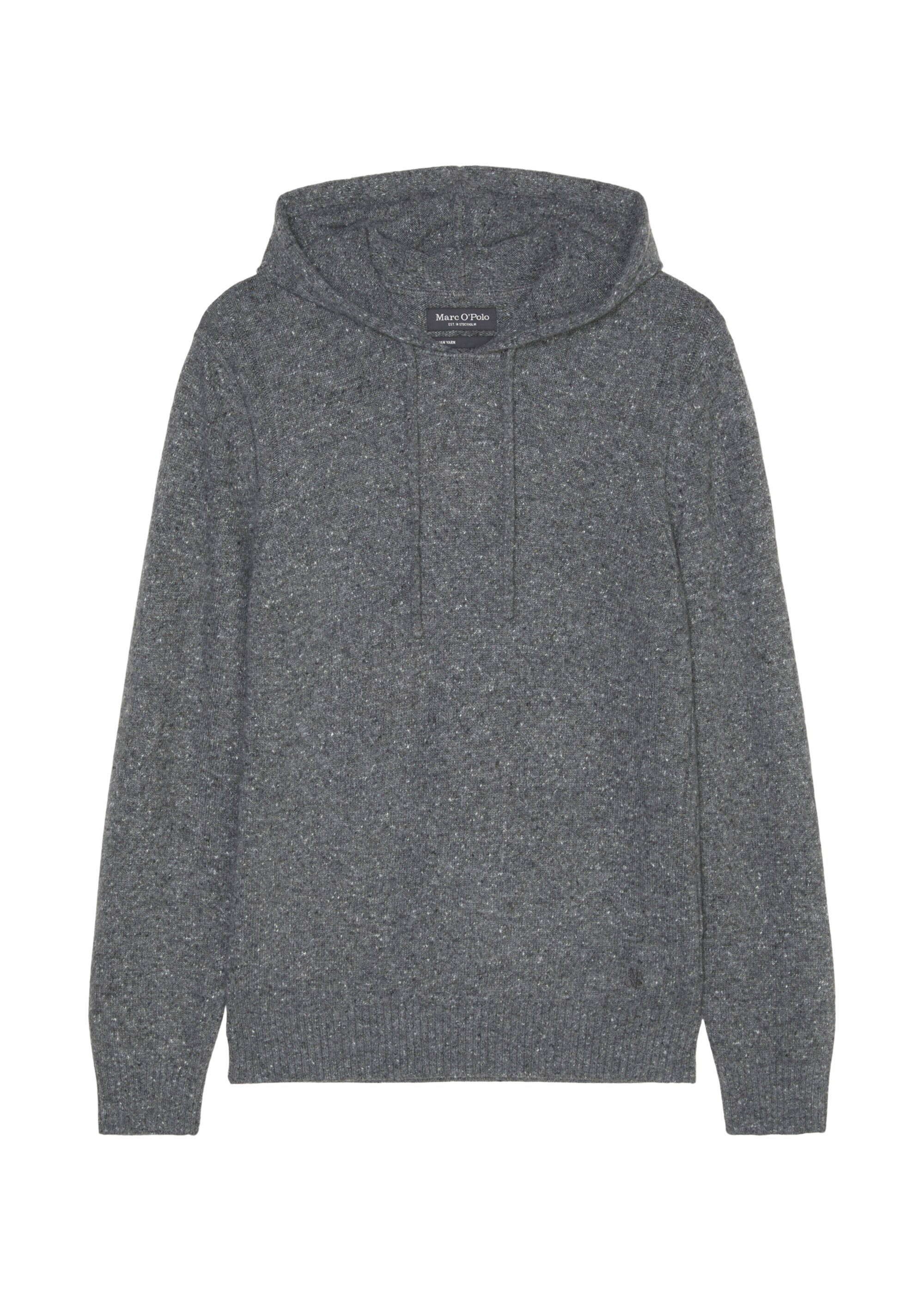 Pullover regular mit Kapuze aus gesprenkeltem Tweedgarn