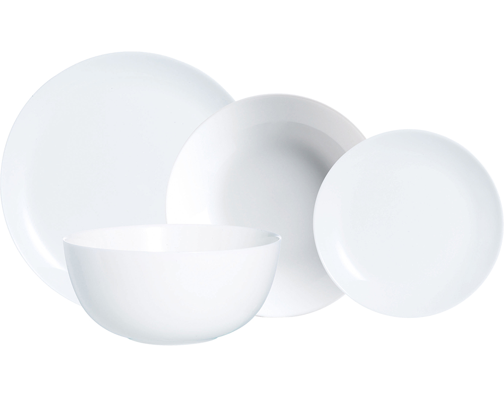 SERVIÇO JANTAR DIWALI LUMINARC VIDRO BRANCO PACK 19 UNIDADES