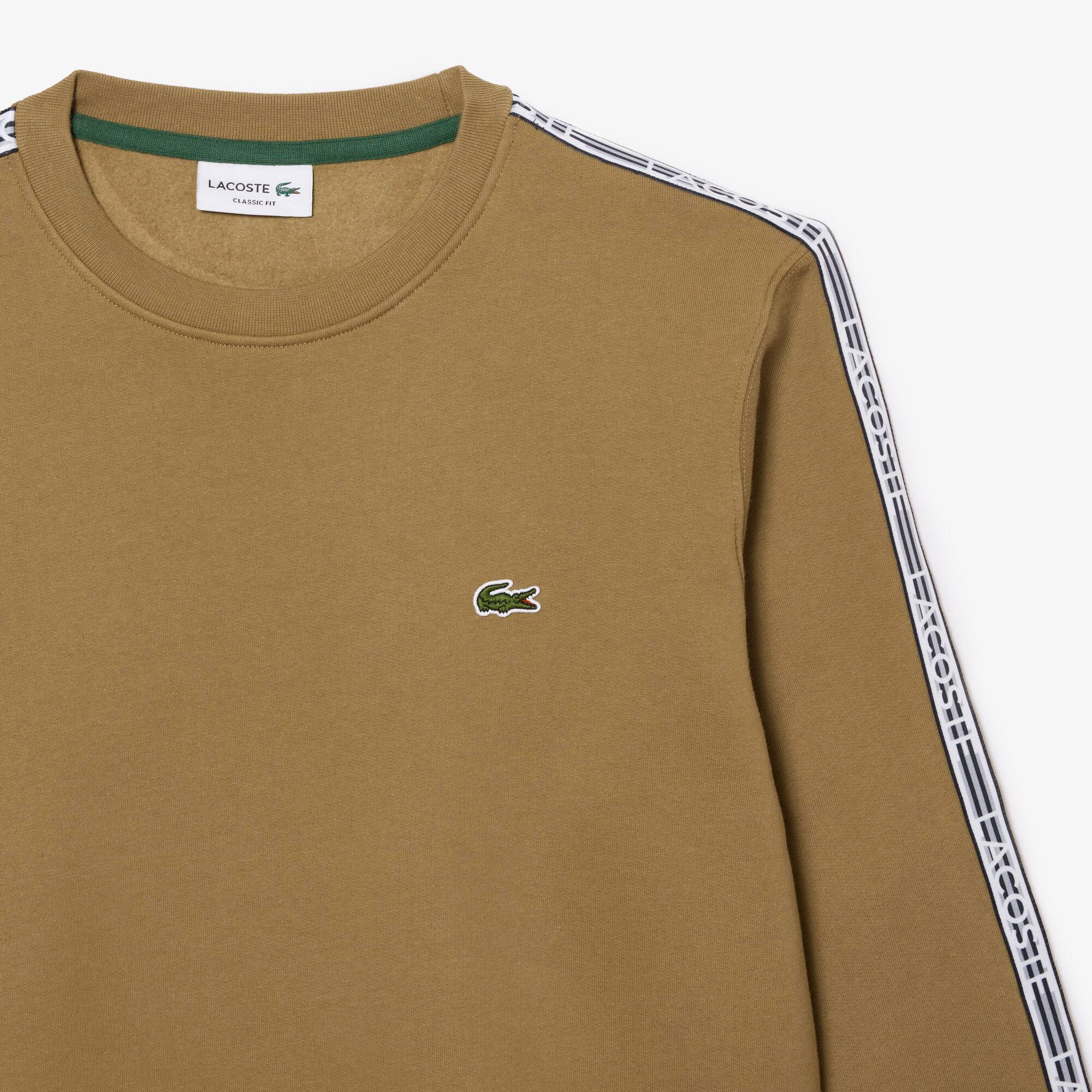 Herren Jogger-Sweatshirt aus Flanell mit Logostreifen Sweatshirts - Braun - Lacoste - Herren