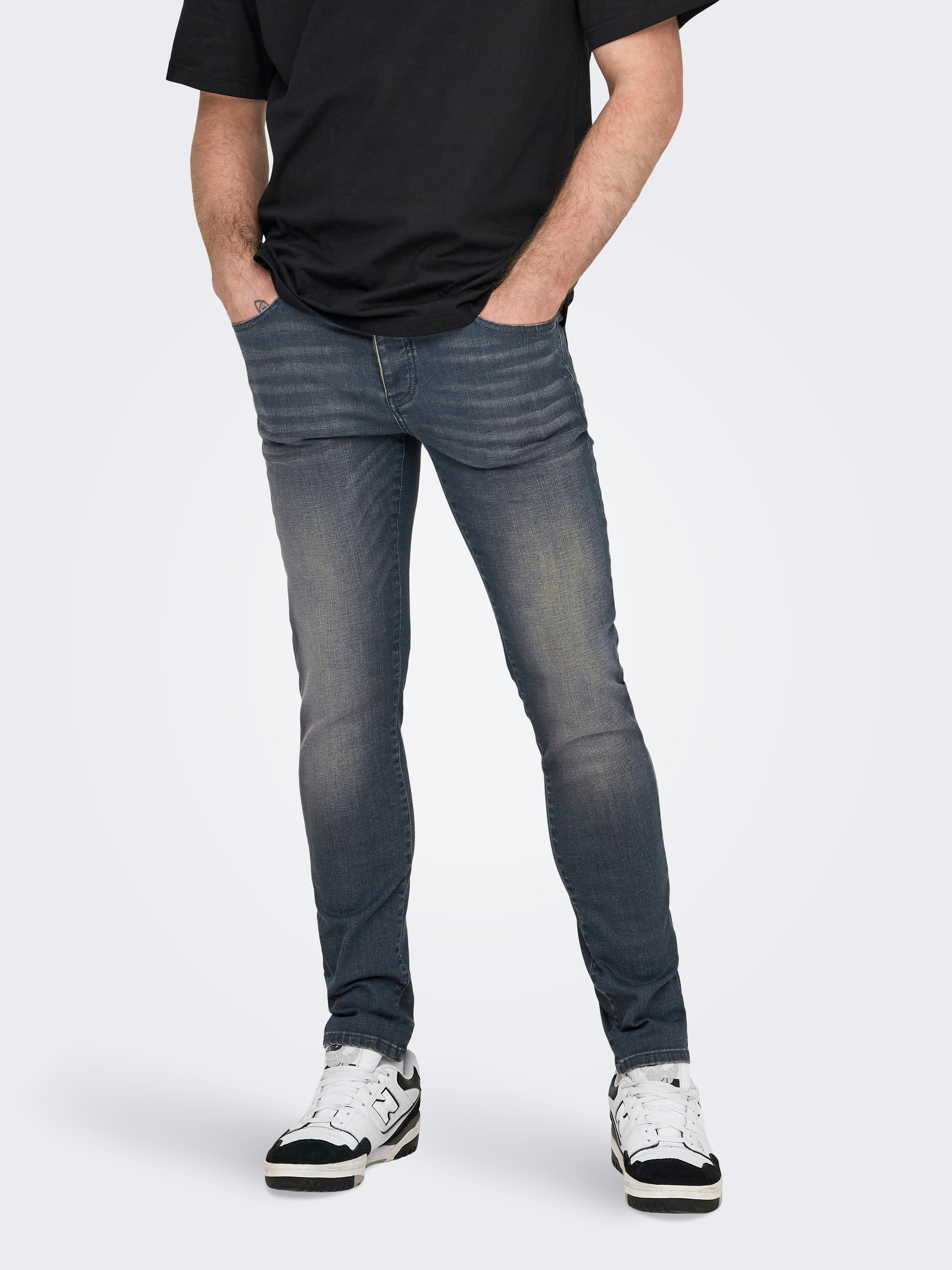 ONSLOOM Niedrige Taille Slim Fit Jeans Medium Grey Denim